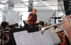 Doheny as band leader. Photo by Sally Asher