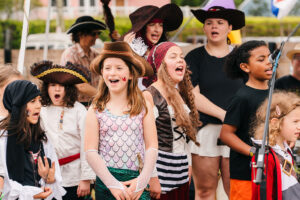Confetti Park Players singing songs on Family Pyrate Day