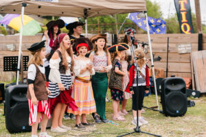 Confetti Park Players performing at Family Pyrate Day in Algiers Point