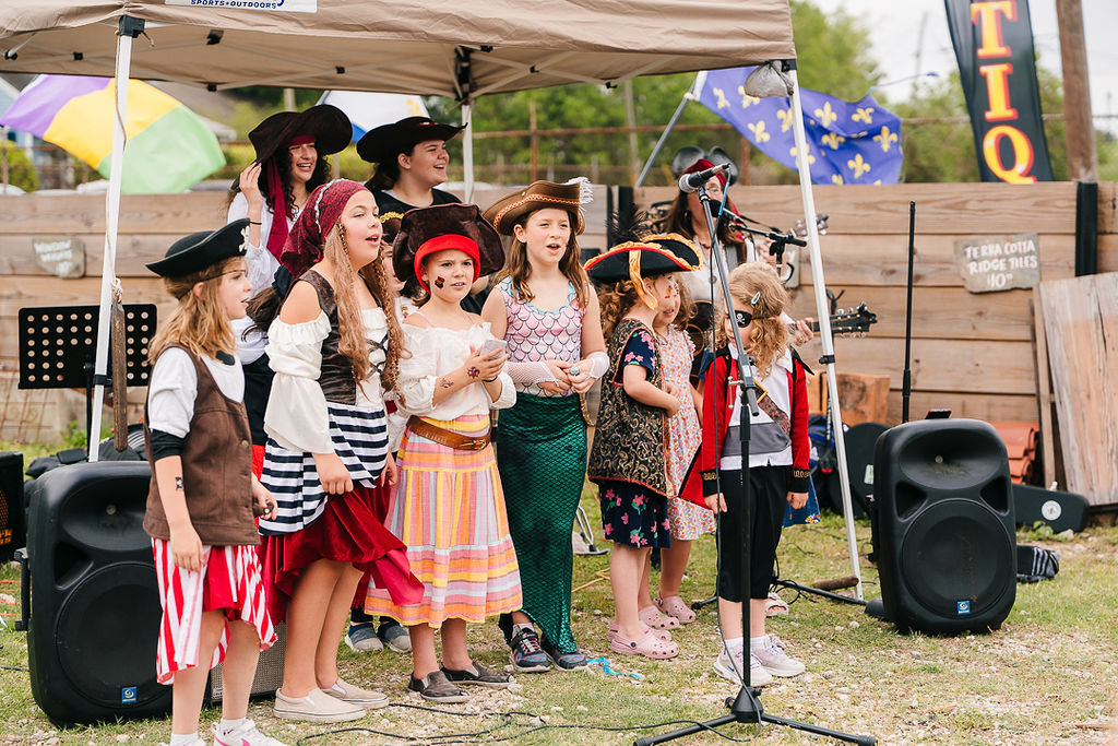 Confetti Park Players performing at Family Pyrate Day in Algiers Point